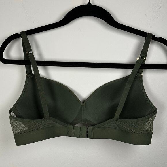 Lively Olive Green All Day No Wire Mesh Side Push Up Bra Size 34C - Picture 4 of 7